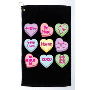 Funny Nurse Conversation Hearts Valentines Day Meaningful Gift Platinum Collection Golf Towel