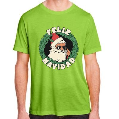 Feliz Navidad Christmas Santa In Cool Sunglasses Adult ChromaSoft Performance T-Shirt