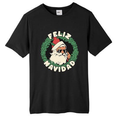 Feliz Navidad Christmas Santa In Cool Sunglasses Tall Fusion ChromaSoft Performance T-Shirt