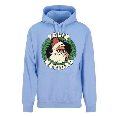 Feliz Navidad Christmas Santa In Cool Sunglasses Unisex Surf Hoodie