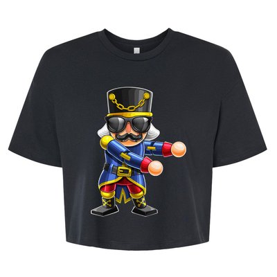 Flossing Nutcracker Christmas Floss Dance Nutcracker Gift Bella+Canvas Jersey Crop Tee