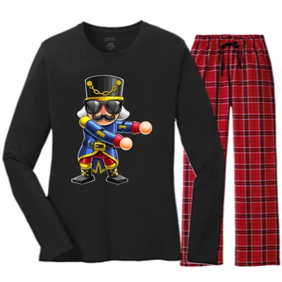 Flossing Nutcracker Christmas Floss Dance Nutcracker Gift Women's Long Sleeve Flannel Pajama Set 