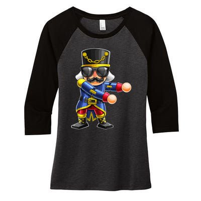 Flossing Nutcracker Christmas Floss Dance Nutcracker Gift Women's Tri-Blend 3/4-Sleeve Raglan Shirt