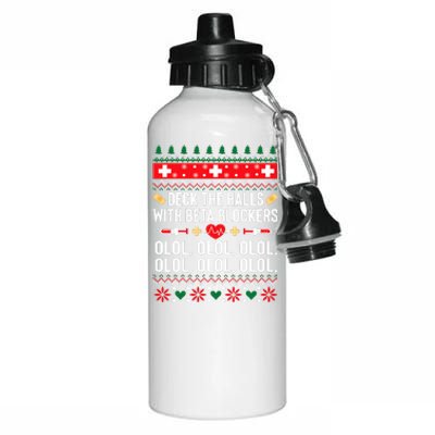 Funny Nurse Christmas Ugly Xmas Aluminum Water Bottle