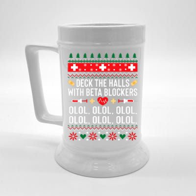 Funny Nurse Christmas Ugly Xmas Beer Stein