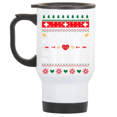 Funny Nurse Christmas Ugly Xmas Stainless Steel Travel Mug