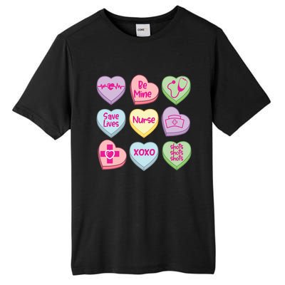 Funny Nurse Conversation Hearts Valentines Day Gift Tall Fusion ChromaSoft Performance T-Shirt