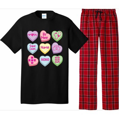 Funny Nurse Conversation Hearts Valentines Day Gift Pajama Set