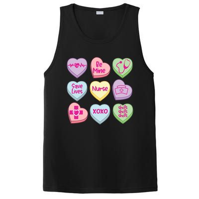 Funny Nurse Conversation Hearts Valentines Day Gift PosiCharge Competitor Tank