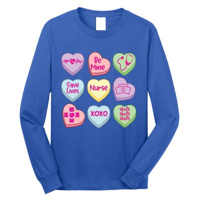 Funny Nurse Conversation Hearts Valentines Day Gift Long Sleeve Shirt