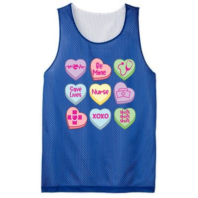 Funny Nurse Conversation Hearts Valentines Day Gift Mesh Reversible Basketball Jersey Tank