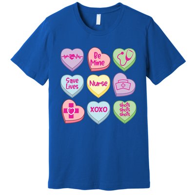 Funny Nurse Conversation Hearts Valentines Day Gift Premium T-Shirt