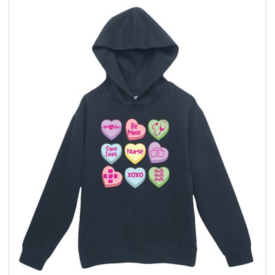 Funny Nurse Conversation Hearts Valentines Day Gift Urban Pullover Hoodie