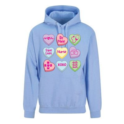 Funny Nurse Conversation Hearts Valentines Day Gift Unisex Surf Hoodie