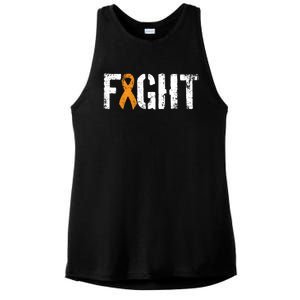 Fight Ney Cancer Funny Gift Military Orange Awareness Ribbon Gift Ladies PosiCharge Tri-Blend Wicking Tank