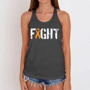 Fight Ney Cancer Funny Gift Military Orange Awareness Ribbon Gift Women's Knotted Racerback Tank