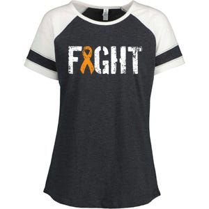 Fight Ney Cancer Funny Gift Military Orange Awareness Ribbon Gift Enza Ladies Jersey Colorblock Tee