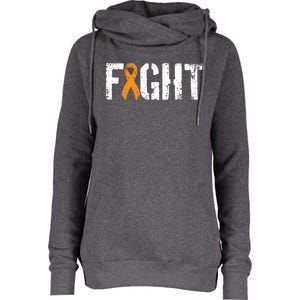 Fight Ney Cancer Funny Gift Military Orange Awareness Ribbon Gift Womens Funnel Neck Pullover Hood