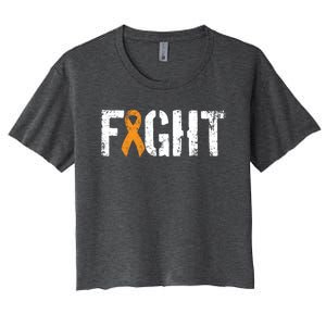 Fight Ney Cancer Funny Gift Military Orange Awareness Ribbon Gift Women's Crop Top Tee