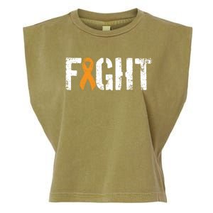 Fight Ney Cancer Funny Gift Military Orange Awareness Ribbon Gift Garment-Dyed Women's Muscle Tee