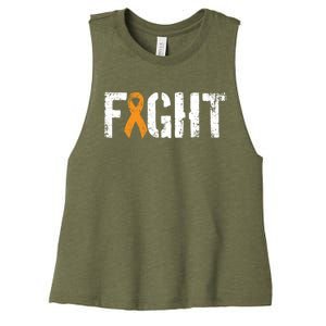 Fight Ney Cancer Funny Gift Military Orange Awareness Ribbon Gift Women's Racerback Cropped Tank