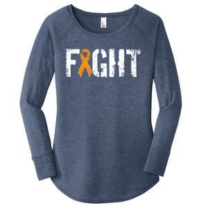 Fight Ney Cancer Funny Gift Military Orange Awareness Ribbon Gift Women's Perfect Tri Tunic Long Sleeve Shirt