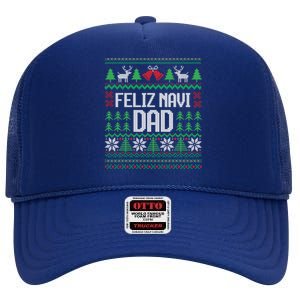 Feliz Navi Dad Funny Ugly Sweater for Christmas High Crown Mesh Back Trucker Hat