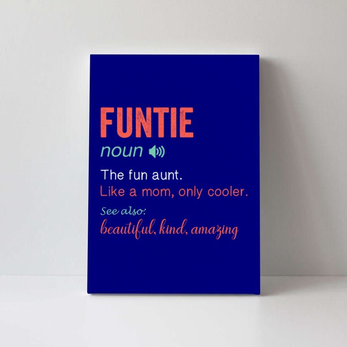 Funtie Noun Definition Nutrition For Aunt Mom Mothers Day Cute Gift Canvas