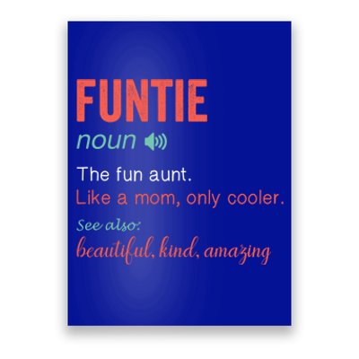 Funtie Noun Definition Nutrition For Aunt Mom Mothers Day Cute Gift Poster