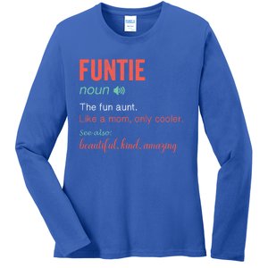 Funtie Noun Definition Nutrition For Aunt Mom Mothers Day Cute Gift Ladies Long Sleeve Shirt