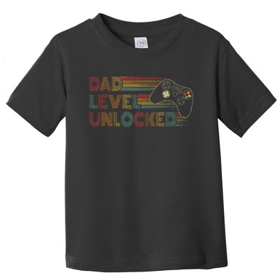 Funny New Dad Dad Level Unlocked Gaming Toddler T-Shirt