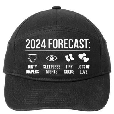 Funny New Dad Mom 2024 7-Panel Snapback Hat