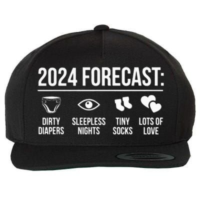 Funny New Dad Mom 2024 Wool Snapback Cap