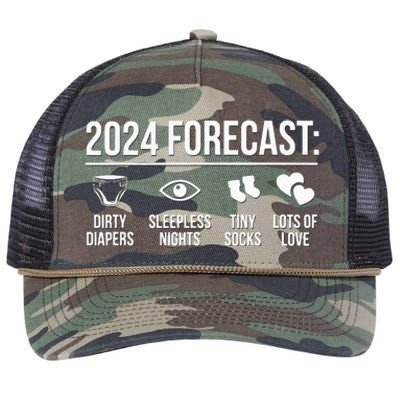 Funny New Dad Mom 2024 Retro Rope Trucker Hat Cap