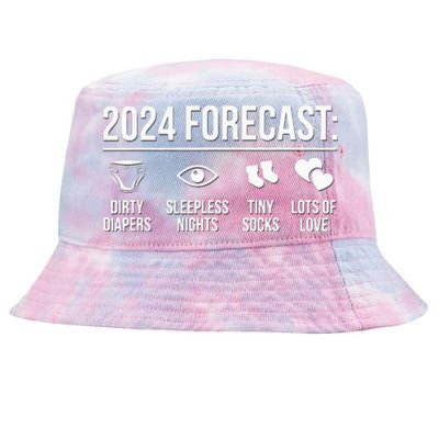 Funny New Dad Mom 2024 Tie-Dyed Bucket Hat