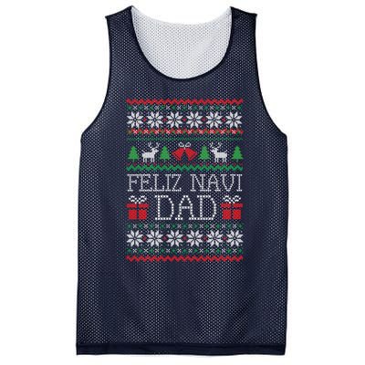 Feliz Navi Dad Funny Christmas Ugly Sweater Classic Mesh Reversible Basketball Jersey Tank