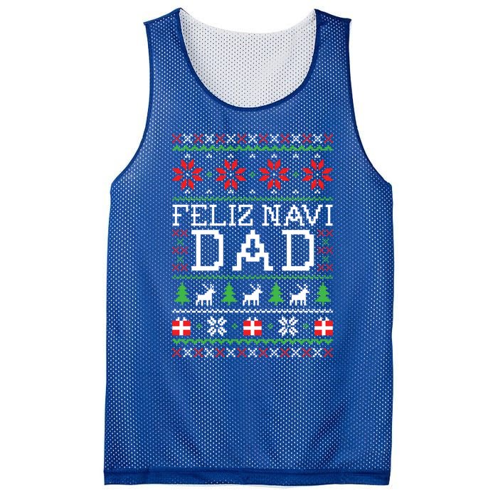 Feliz Navi Dad Ugly Christmas Gift Mesh Reversible Basketball Jersey Tank