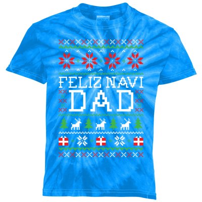 Feliz Navi Dad Ugly Christmas Gift Kids Tie-Dye T-Shirt