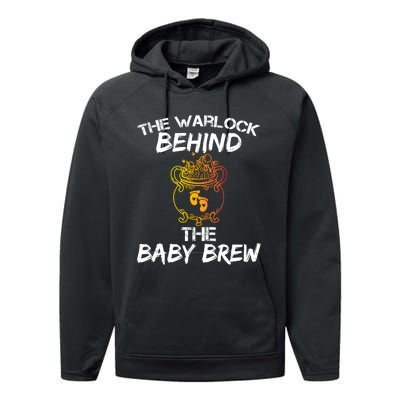 Funny New Dad Halloween The Warlock Behind The Baby Brew Performance Fleece Hoodie