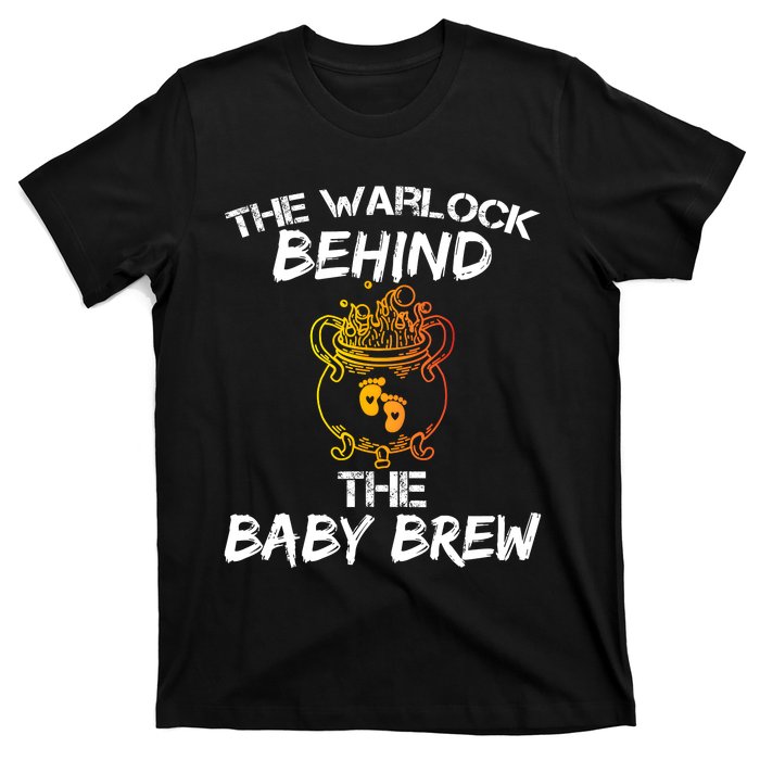 Funny New Dad Halloween The Warlock Behind The Baby Brew T-Shirt