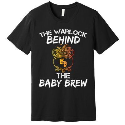 Funny New Dad Halloween The Warlock Behind The Baby Brew Premium T-Shirt