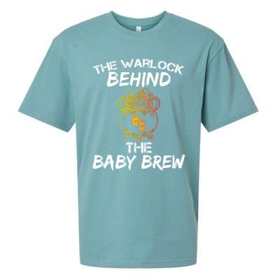 Funny New Dad Halloween The Warlock Behind The Baby Brew Sueded Cloud Jersey T-Shirt