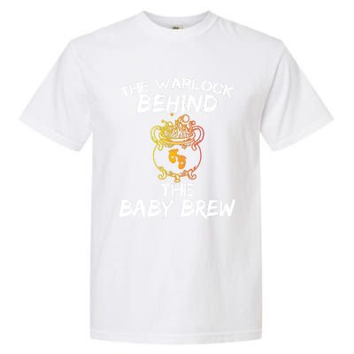 Funny New Dad Halloween The Warlock Behind The Baby Brew Garment-Dyed Heavyweight T-Shirt