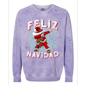 Feliz Navidad Dabbing Christmas Sombrero Great Gift Colorblast Crewneck Sweatshirt