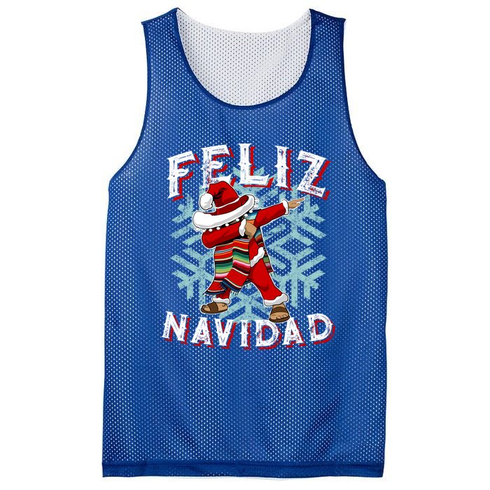 Feliz Navidad Dabbing Christmas Sombrero Great Gift Mesh Reversible Basketball Jersey Tank