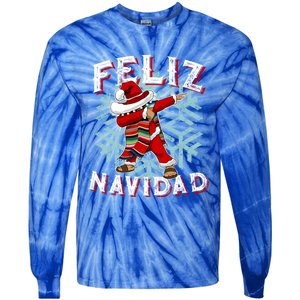 Feliz Navidad Dabbing Christmas Sombrero Great Gift Tie-Dye Long Sleeve Shirt