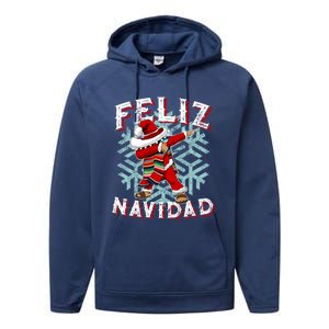 Feliz Navidad Dabbing Christmas Sombrero Great Gift Performance Fleece Hoodie