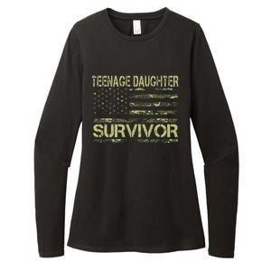 Funny Nage Daughter Survivor Usa Flag Military Womens CVC Long Sleeve Shirt