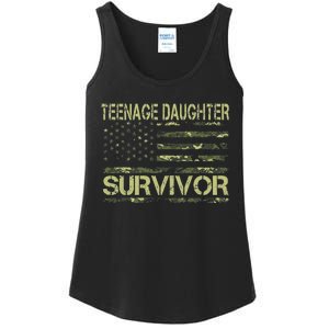 Funny Nage Daughter Survivor Usa Flag Military Ladies Essential Tank