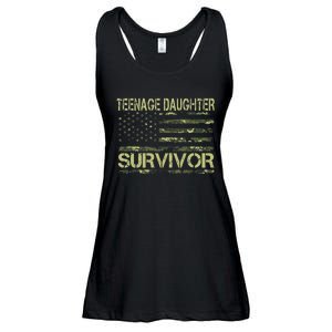 Funny Nage Daughter Survivor Usa Flag Military Ladies Essential Flowy Tank